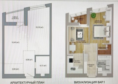 2-комнатная квартира по адресу Жореса Алфёрова ул., д. 12 - фото 14