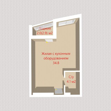 Фотография 2-комнатная квартира по адресу Жореса Алфёрова ул., д. 12 - 16