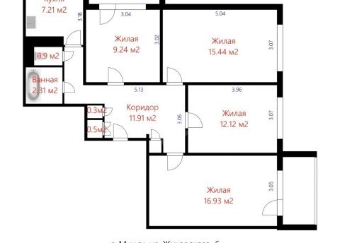 4-комнатная квартира по адресу Жуковского ул., д. 6 к. 1 - фото 3