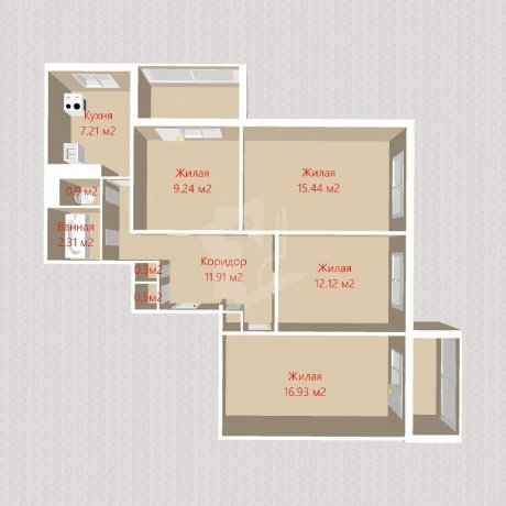 Фотография 4-комнатная квартира по адресу Жуковского ул., д. 6 к. 1 - 2