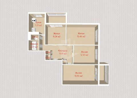 4-комнатная квартира по адресу Жуковского ул., д. 6 к. 1 - фото 2
