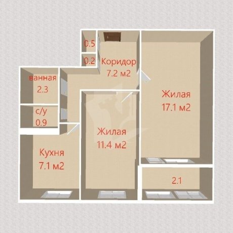 Фотография 2-комнатная квартира по адресу Бакинская ул., д. 12 - 3