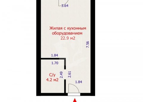 1-комнатная квартира по адресу Брилевская ул., д. 33 - фото 2