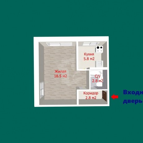 Фотография 1-комнатная квартира по адресу Фроликова ул., д. 5 - 12