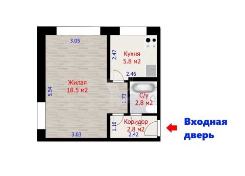 1-комнатная квартира по адресу Фроликова ул., д. 5 - фото 13