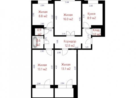 4-комнатная квартира по адресу Жуковского ул., д. 19 - фото 5