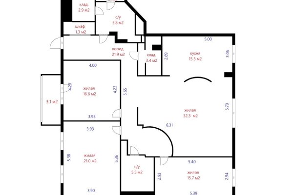 4-комнатная квартира по адресу Чехова ул., д. 3 - фото 1