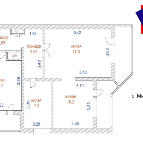 Фотография 4-комнатная квартира по адресу Уборевича ул., д. 148 к. 2 - фото 1