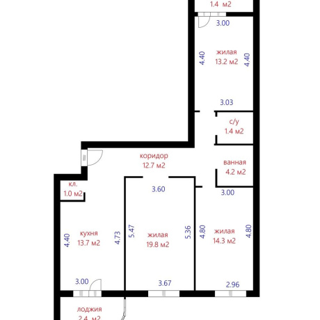 Фотография 3-комнатная квартира по адресу Захарова ул., д. 50 к. В - фото 19