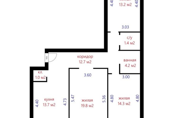 3-комнатная квартира по адресу Захарова ул., д. 50 к. В - фото 19