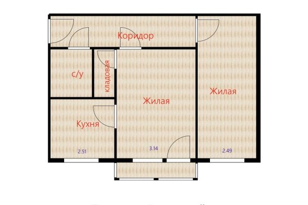 2-комнатная квартира по адресу Ольшевского ул., д. 33 к. 2 - фото 20