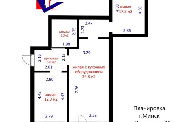 3-комнатная квартира по адресу Курганная ул., д. 35 - фото 5