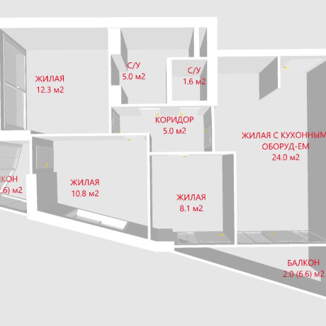 Фотография 4-комнатная квартира по адресу Лейтенанта Кижеватова ул., д. 3 к. Д - фото 17