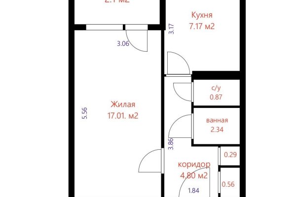 1-комнатная квартира по адресу Рокоссовского просп., д. 113 - фото 20