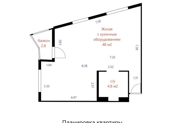 1-комнатная квартира по адресу Брилевская ул., д. 25 - фото 20