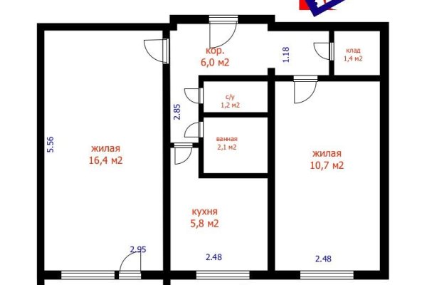 2-комнатная квартира по адресу Данилы Сердича ул., д. 4 - фото 16