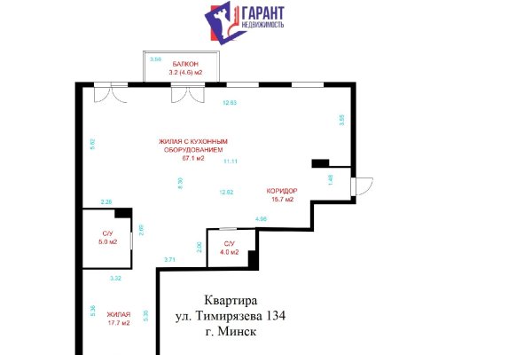3-комнатная квартира по адресу Тимирязева ул., д. 134 - фото 20