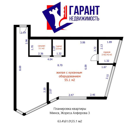 Фотография 3-комнатная квартира по адресу Жореса Алфёрова ул., д. 3 - фото 10