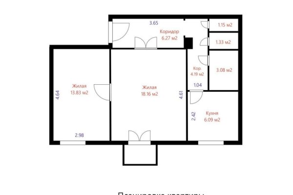 2-комнатная квартира по адресу Свердлова ул., д. 32 - фото 19