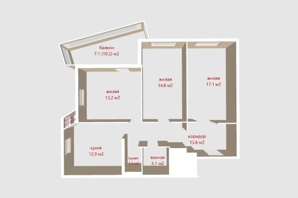 3-комнатная квартира по адресу Гвишиани ул., д. 10 - фото 2