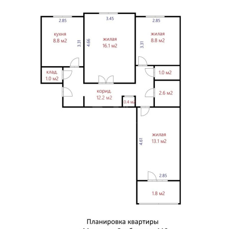 Фотография 3-комнатная квартира по адресу Слободская ул., д. 119 - фото 19