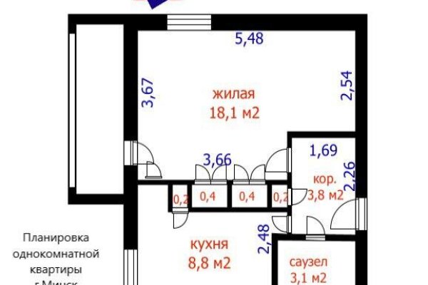 1-комнатная квартира по адресу Шугаева ул., д. 9 - фото 12