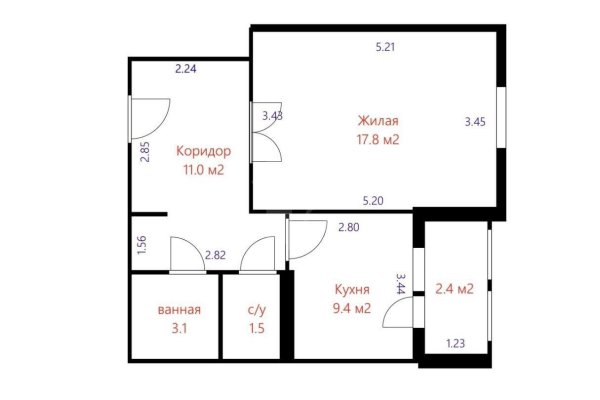 1-комнатная квартира по адресу Чечота ул., д. 16 - фото 20