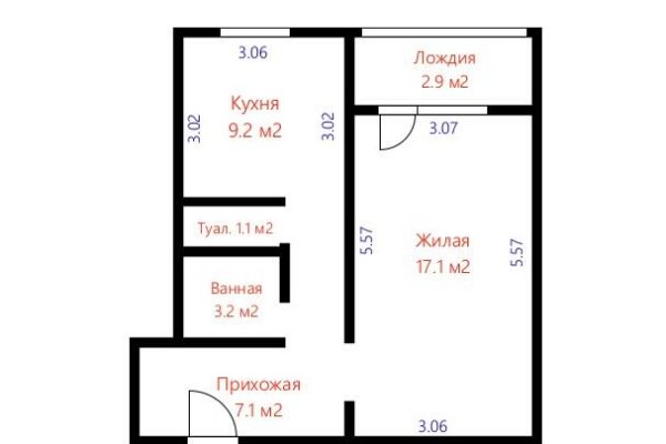 1-комнатная квартира по адресу Леонардо Да Винчи ул., д. 2 - фото 14