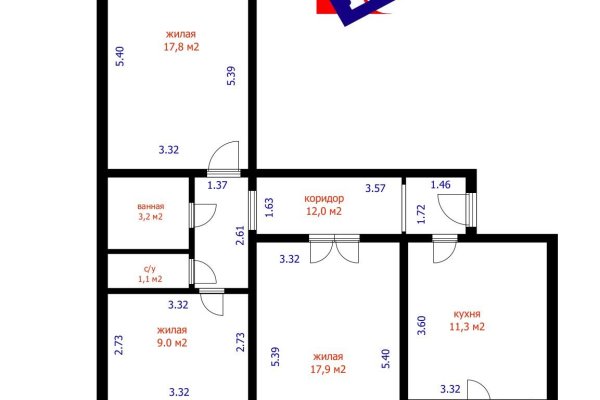 3-комнатная квартира по адресу Колесникова ул., д. 6 - фото 18