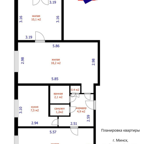 Фотография 3-комнатная квартира по адресу Данилы Сердича ул., д. 8 к. 1 - фото 19