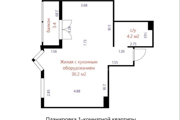 1-комнатная квартира по адресу Савицкого ул., д. 12 - фото 12