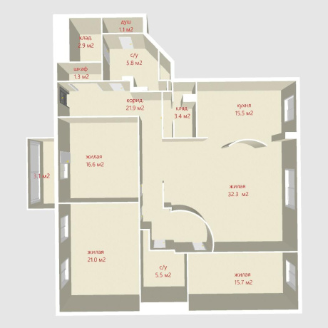 Фотография 4-комнатная квартира по адресу Чехова ул., д. 3 - фото 2