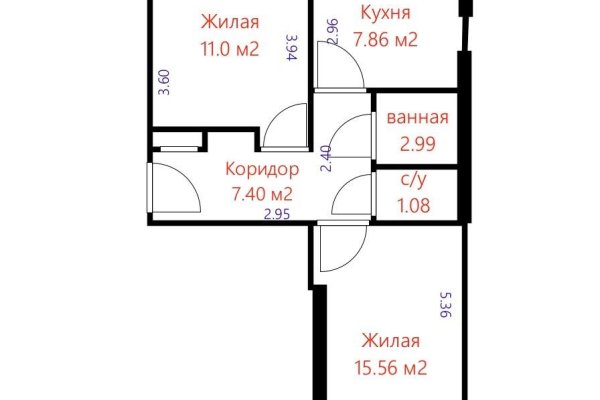 2-комнатная квартира по адресу Карвата ул., д. 24 - фото 3