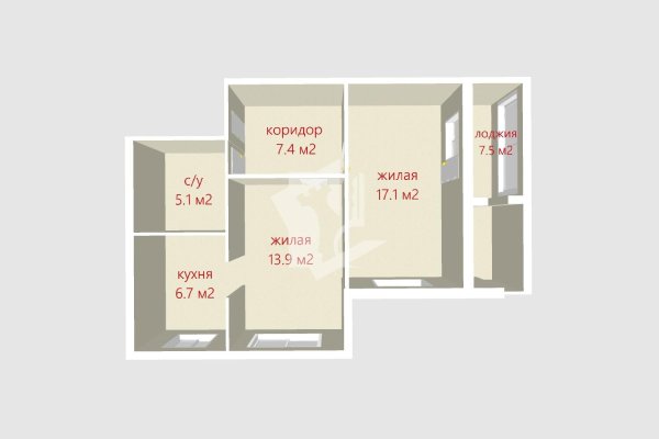 2-комнатная квартира по адресу Мирошниченко ул., д. 10 к. 1 - фото 18