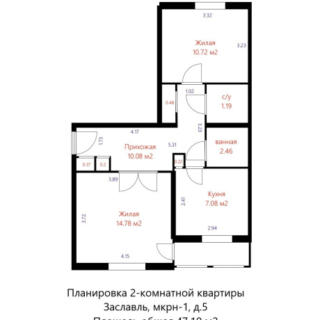 Фотография 2-комнатная квартира по адресу Микрорайон 1 м-н, д. 5 - фото 14