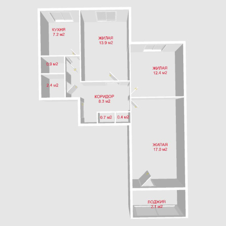 Фотография 3-комнатная квартира по адресу Мирошниченко ул., д. 18 - фото 19