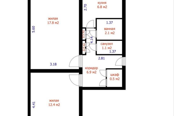2-комнатная квартира по адресу Богдановича ул., д. 80 - фото 5