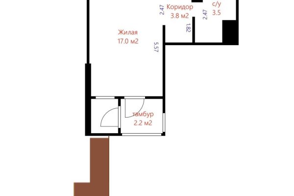 1-комнатная квартира по адресу Александрова ул., д. 8 - фото 2