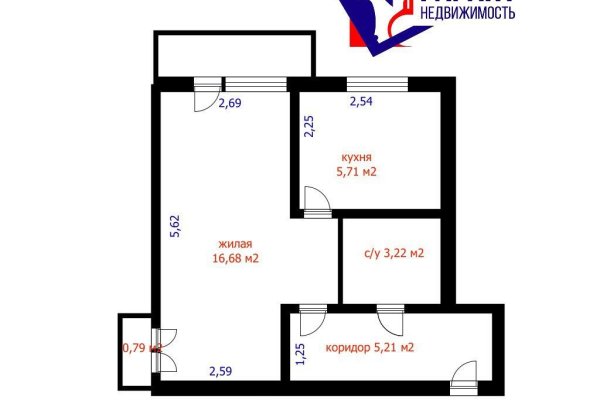 1-комнатная квартира по адресу Волоха ул., д. 9 к. 1 - фото 12