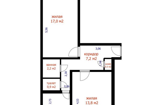 2-комнатная квартира по адресу Никифорова ул., д. 8 - фото 16