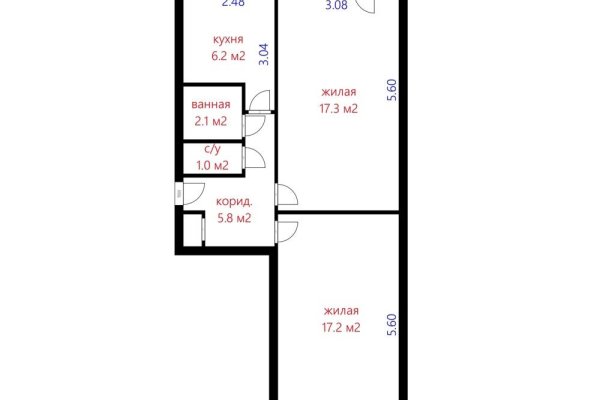 2-комнатная квартира по адресу Пушкина просп., д. 19 - фото 17
