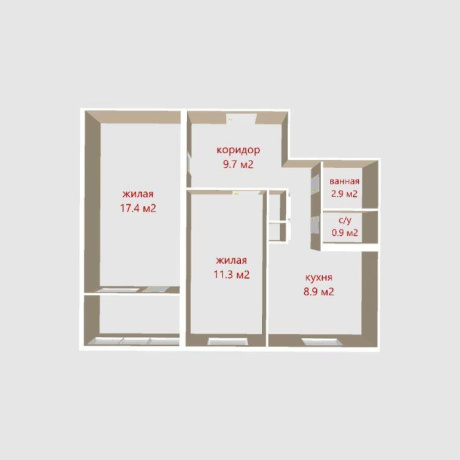 Фотография 2-комнатная квартира по адресу Громова ул., д. 32 - фото 18