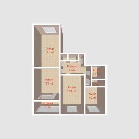 Фотография 3-комнатная квартира по адресу Никифорова ул., д. 17 - фото 19