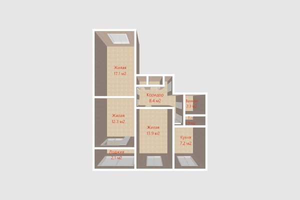 3-комнатная квартира по адресу Никифорова ул., д. 17 - фото 19