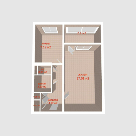 Фотография 1-комнатная квартира по адресу Багратиона 2-й пер., д. 19 - фото 19