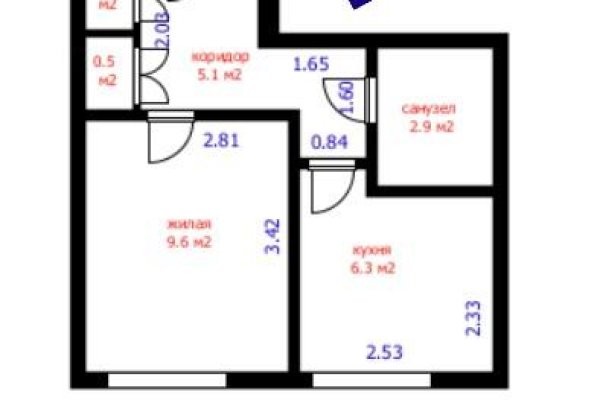 1-комнатная квартира по адресу Цнянская ул., д. 17 - фото 3