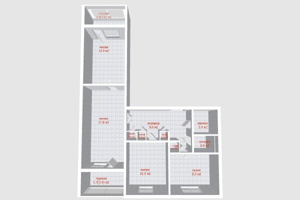 3-комнатная квартира по адресу Звязда газеты просп., д. 35 - фото 12