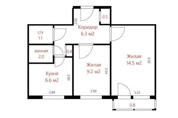 2-комнатная квартира по адресу Богдановича ул., д. 80 - фото 19