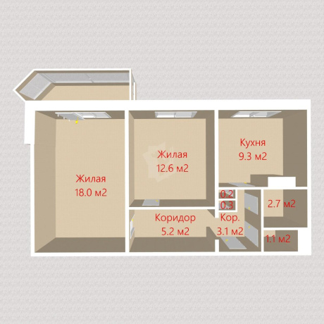 Фотография 2-комнатная квартира по адресу Есенина ул., д. 113 - фото 19