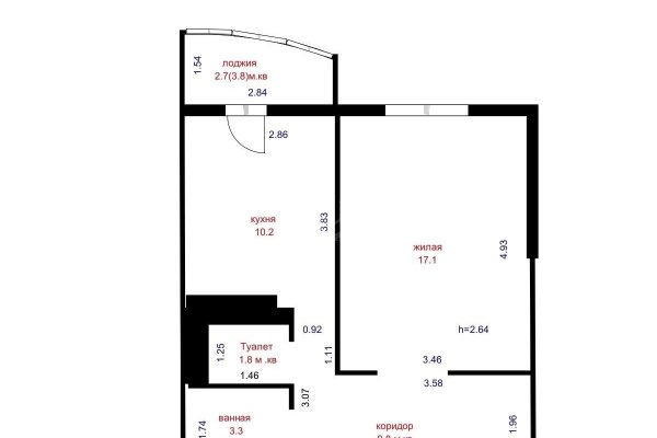 1-комнатная квартира по адресу Советская ул., д. 63 к. 1 - фото 15